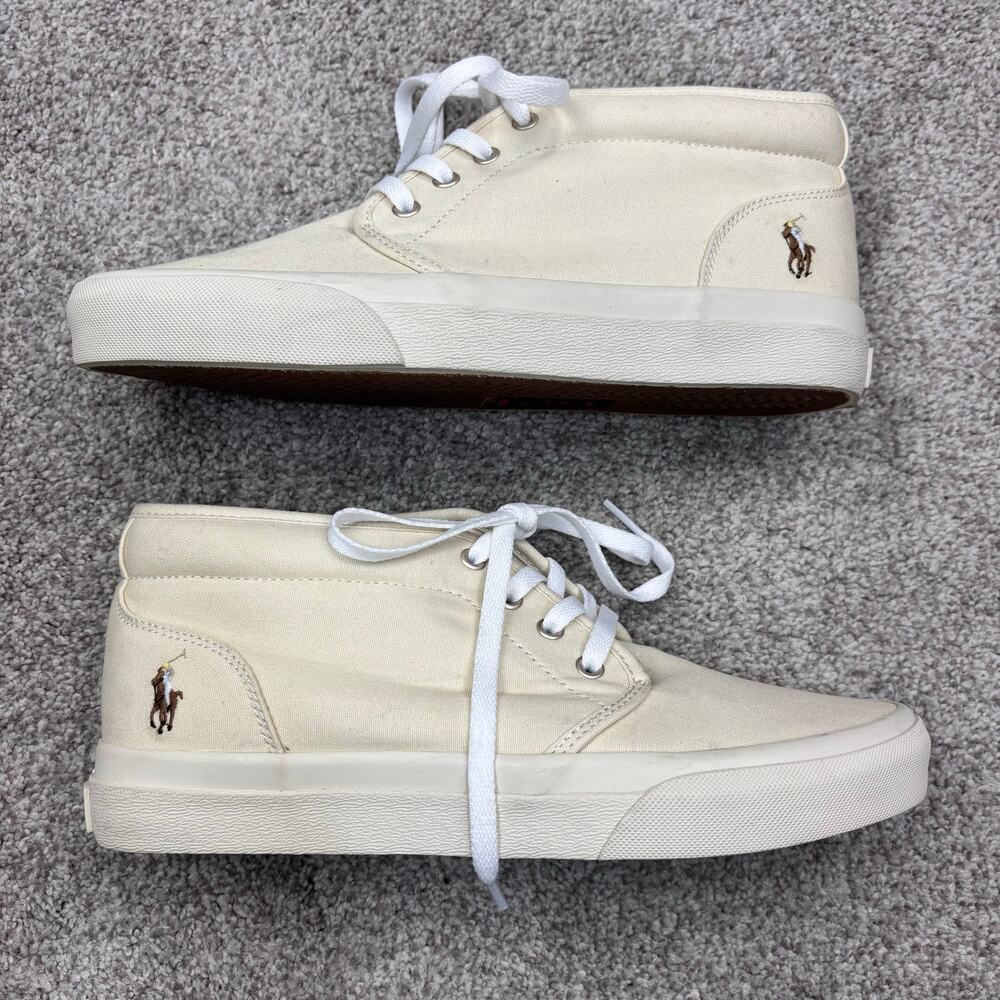 New! Polo Ralph Lauren Keaton Chukka boot sneakers color Ecru size 7.5 - Picture 6 of 9